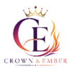 monogram Logo of Crown & Ember with a gradient design on a yellow background