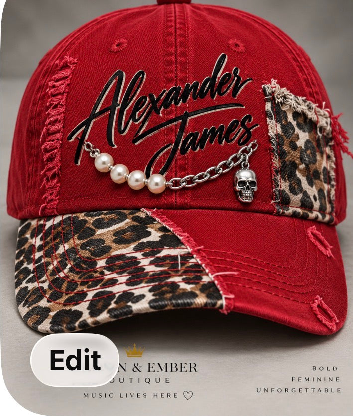 Alexander James Red and Leopard Hat - limited 1st run